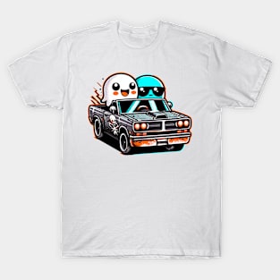 Kawaii Ghosts driving a car T-Shirt